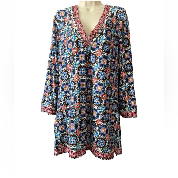 La Blanca Womens Tunic Swimsuit Cover-up Multicolor Stretch Size Small EUC - Picture 2 of 10